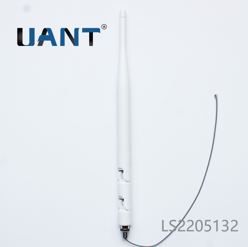 2.4G 5dBi白色圓形出線天線，L=200mm+端子